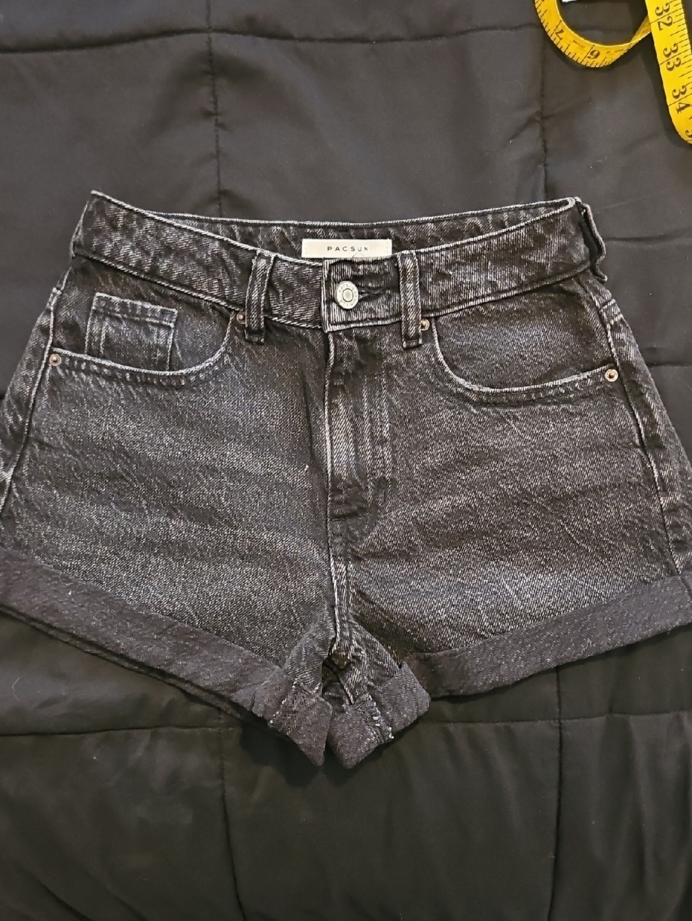 PacSun Women’s Washed Charcoal Denim Cutoff Shorts